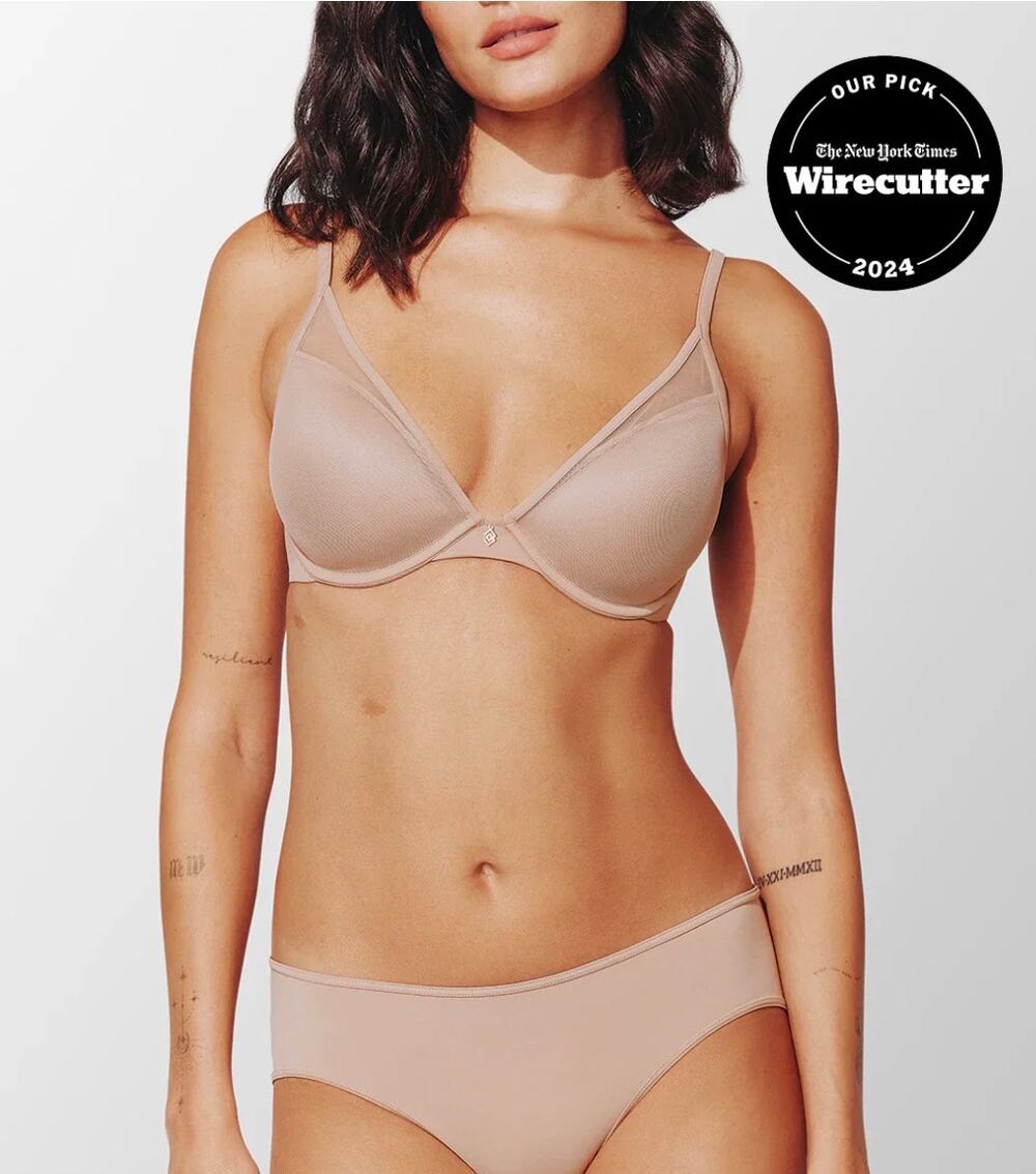 Third Love 24/7 Classic Uplift Plunge Bra Mesh Full Coverage 40E/40DDD READ